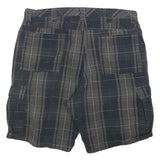 WRANGLER Mens Casual Shorts Blue & Brown Plaid L W36 Cargo Pockets