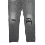 LEVI'S 501CT Womens Jeans Grey Classic Straight Denim Ripped W30 L28