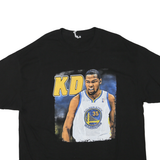 Mens Black KD Graphic T-Shirt 2XL Short Sleeve Crew Neck Basketball Player Print