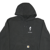 CARHARTT Mens Black Hoodie XL Olympic Torch Graphic Cotton Blend Pullover