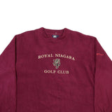 ODH Womens Maroon Royal Niagara Golf Club Plain Crew Neck Basic Knit L Jumper