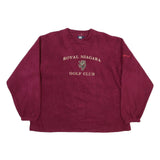 ODH Womens Maroon Royal Niagara Golf Club Plain Crew Neck Basic Knit L Jumper