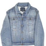 DIESEL Womens Blue Denim Button Jacket S Cotton Blend Fitted Casual