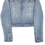 DIESEL Womens Blue Denim Button Jacket S Cotton Blend Fitted Casual