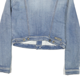 DIESEL Womens Blue Denim Button Jacket S Cotton Blend Fitted Casual