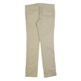 DICKIES Womens Cotton Blend Beige Slim Straight Trousers W32 L32 Casual Workwear