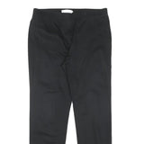 Womens Black Cotton Blend Slim Tapered Trousers W30 L28 Studded Back Pockets