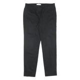 Womens Black Cotton Blend Slim Tapered Trousers W30 L28 Studded Back Pockets