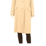 STOFFELS Womens Beige Button Cotton Blend Long Sleeve Jacket M Plain Classic Fit