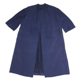 Womens Navy Cotton Blend Long Sleeve Open Front Jacket L Plain Classic Casual