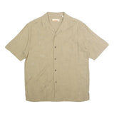 SIDEOUT Mens Beige Cotton Shirt L Casual Short Sleeve Button Front
