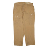 CARHARTT Mens Regular Fit Beige Denim Jeans W38 L32 Workwear Utility Zip