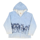 AMERI MODE Mens Blue Jacket M Polyester Blend Plain Zip Up Hooded Casual