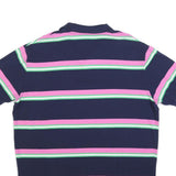 POLO RALPH LAUREN Mens Navy Blue & Pink Striped Short Sleeve Polo Shirt XL