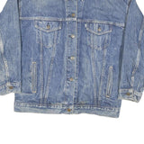 LEVI'S Womens Blue Denim Jacket L Cotton Blend Button Closure Classic Fit