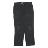 CARHARTT Mens Cotton Blend Black Relaxed Straight Trousers W33 L32 Workwear Zip