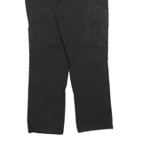 CARHARTT Mens Cotton Blend Black Relaxed Straight Trousers W33 L32 Workwear Zip
