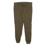 CELIO Mens Green Regular Fit Tapered Trousers W36 L30 Drawstring Cotton Blend