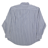 NAUTICA Mens Blue & Grey Striped Shirt XL Cotton Blend Long Sleeve Casual Button