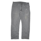 DICKIES Mens Jeans Grey Regular Straight Denim W36 L30 Workwear Cotton Blend