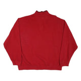 CHAPS Mens Red Quarter Zip Sweatshirt XL Embroidered Logo Casual