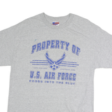 MURINA Mens Grey Usa Air Force Graphic T-Shirt L Short Sleeve Crew Neck Military