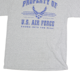 MURINA Mens Grey Usa Air Force Graphic T-Shirt L Short Sleeve Crew Neck Military