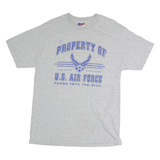 MURINA Mens Grey Usa Air Force Graphic T-Shirt L Short Sleeve Crew Neck Military