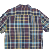 LEVI'S Mens Blue & Maroon Check Shirt L Cotton Casual Short Sleeve Lightweight
