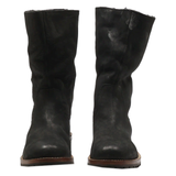 BUFFALO High Boots Black Leather Womens UK 4