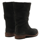 BUFFALO High Boots Black Leather Womens UK 4