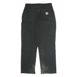 CARHARTT Mens Relaxed Black Cotton Trousers W34 L30 Workwear Zip Closure