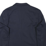 ZARA Mens Navy Blue Cotton Blend Blazer Jacket S Striped Lining Casual Smart