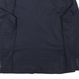 ZARA Mens Navy Blue Cotton Blend Blazer Jacket S Striped Lining Casual Smart