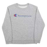 CHAMPION Boys Grey Sweatshirt Crew Neck M Branded Logo Casual Comfort