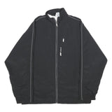 REEBOK Mens Black Zip Jacket M Polyester Plain Lightweight Sportswear Sports
