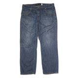 ROCAWEAR Mens Regular Cotton Blue Jeans Button W42 L32 Stylish Detailed Pockets