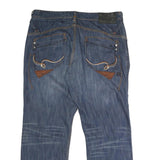 ROCAWEAR Mens Regular Cotton Blue Jeans Button W42 L32 Stylish Detailed Pockets
