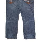 ROCAWEAR Mens Regular Cotton Blue Jeans Button W42 L32 Stylish Detailed Pockets