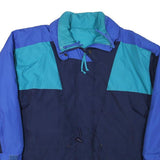 Womens Blue & Turquoise Colourblock Plain Zip Jacket XL Polyester Blend