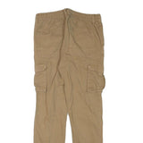 KIABI Womens Cotton Blend Beige Slim Cargo Trousers W28 L29 Drawstring Casual