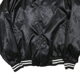 AUGUSTA Mens Black Varsity Jacket XL Polyester Blend Button Plain Retro