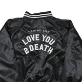 AUGUSTA Mens Black Varsity Jacket XL Polyester Blend Button Plain Retro