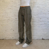 40 Weft Checked Trousers - 31W UK 12 Brown Cotton