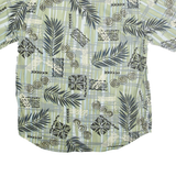 CHERESKIN Mens Green & Grey Cotton Patterned Shirt M Casual Summer Beachwear
