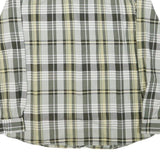 NAUTICA Mens Green & Beige Check Shirt XL Cotton Blend Slim Fit Casual Long