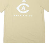 ADIDAS Mens Beige Swim & Dive Graphic T-Shirt M Short Sleeve Crew Neck