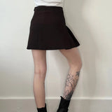 Try Me Mini Skirt - 26W UK 6 Brown Polyester Blend