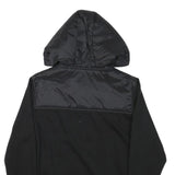 RESERVED Mens Black Hooded Zip Jacket S Polyester Blend Plain Lightweight