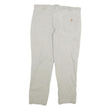 CARHARTT Mens Slim Beige Cotton Blend Trousers W36 L27 Workwear Utility Zip